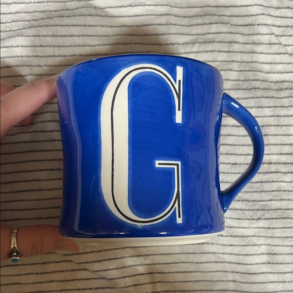 Anthropologie Royal Blue Monogram Mug - Picture 1 of 4